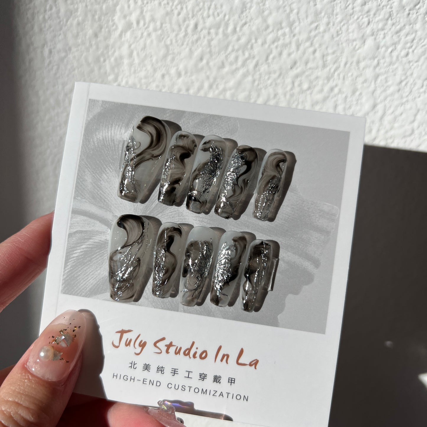 LONG COFFIN |BALCK MABLE |SLIVER 26BUTTERFLY纯手绘