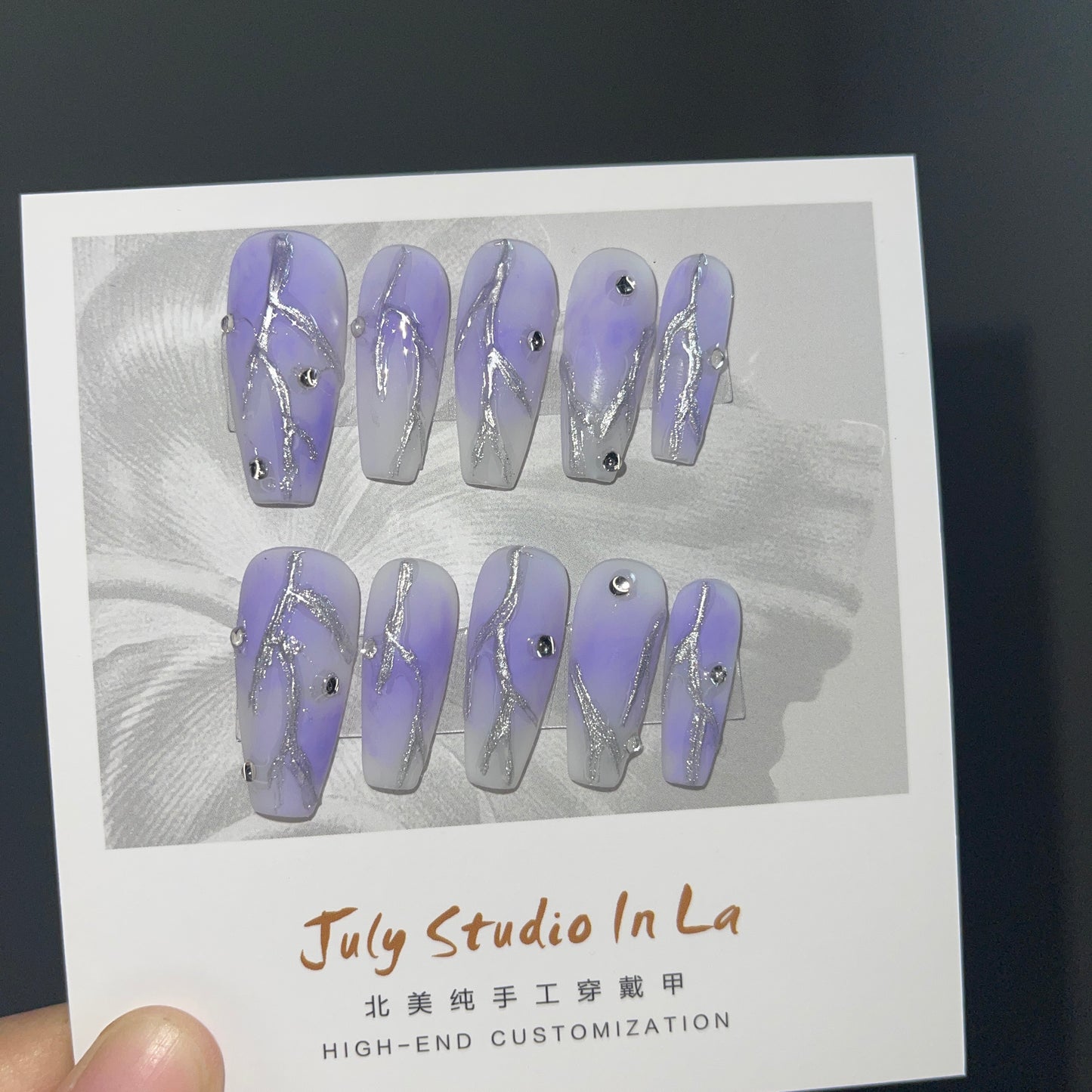 L205long淡紫色银丝