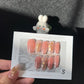 金箔淡粉中长款024