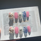 short long square cute bunny press on nails