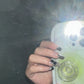 long coffin black french tip with 3D flower