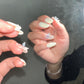 LONG STILETTO |3D BUTTERFLY WITHE PRESS ON NAILS