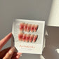 LONG COFFIN | RED BLUSH |PRETTY NAILS