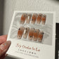 LONG COFFIN | ORANGE RED BLUSH| SMALL LIKE DIAMOND