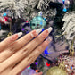 LONG COFFIN| PINK WHITE NAILS|  LOVE HEART WITH BOW