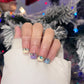 SHORT SQUARE | COLORFUL FRENCH TIP | SHINING