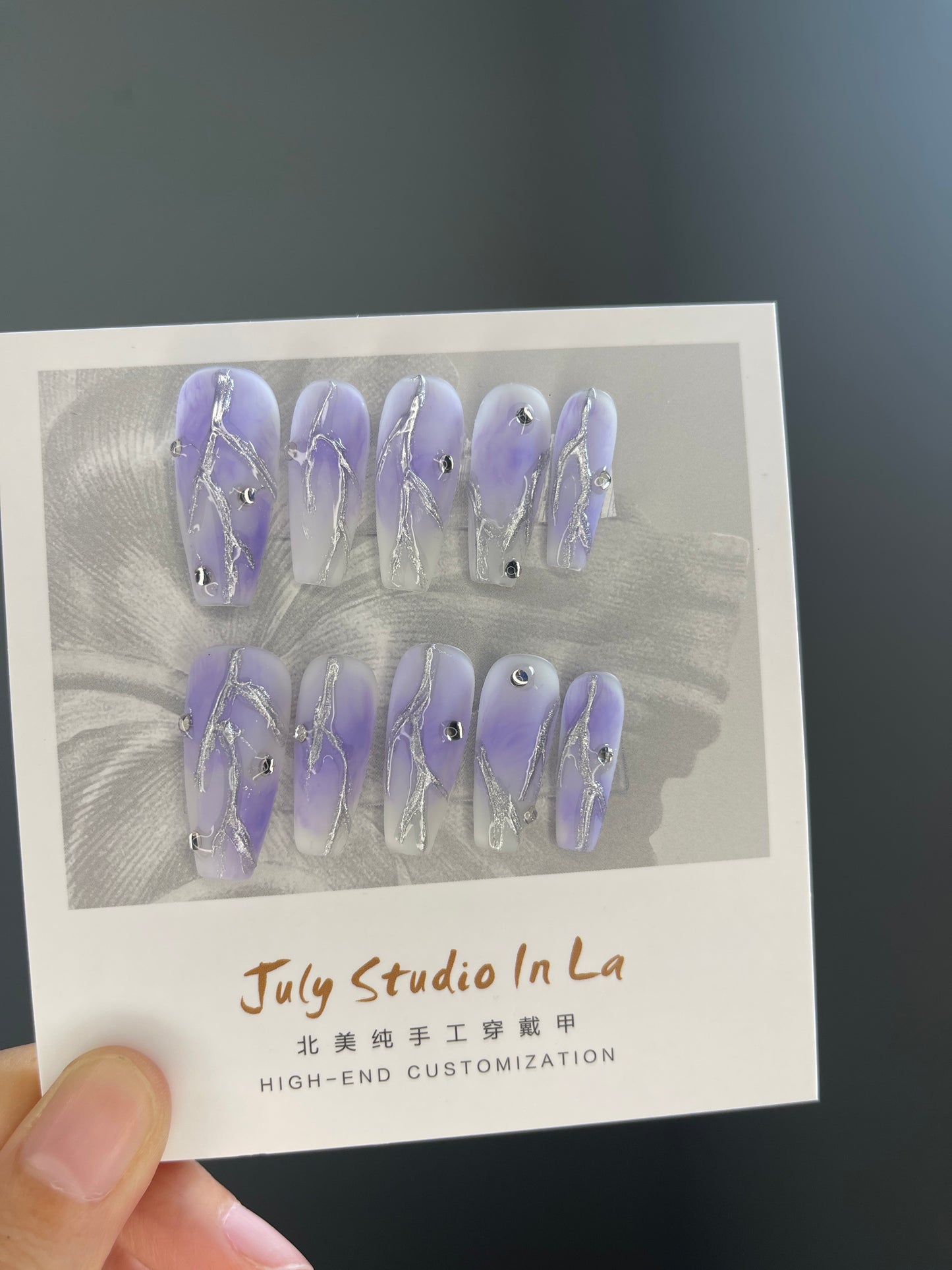 L205long淡紫色银丝